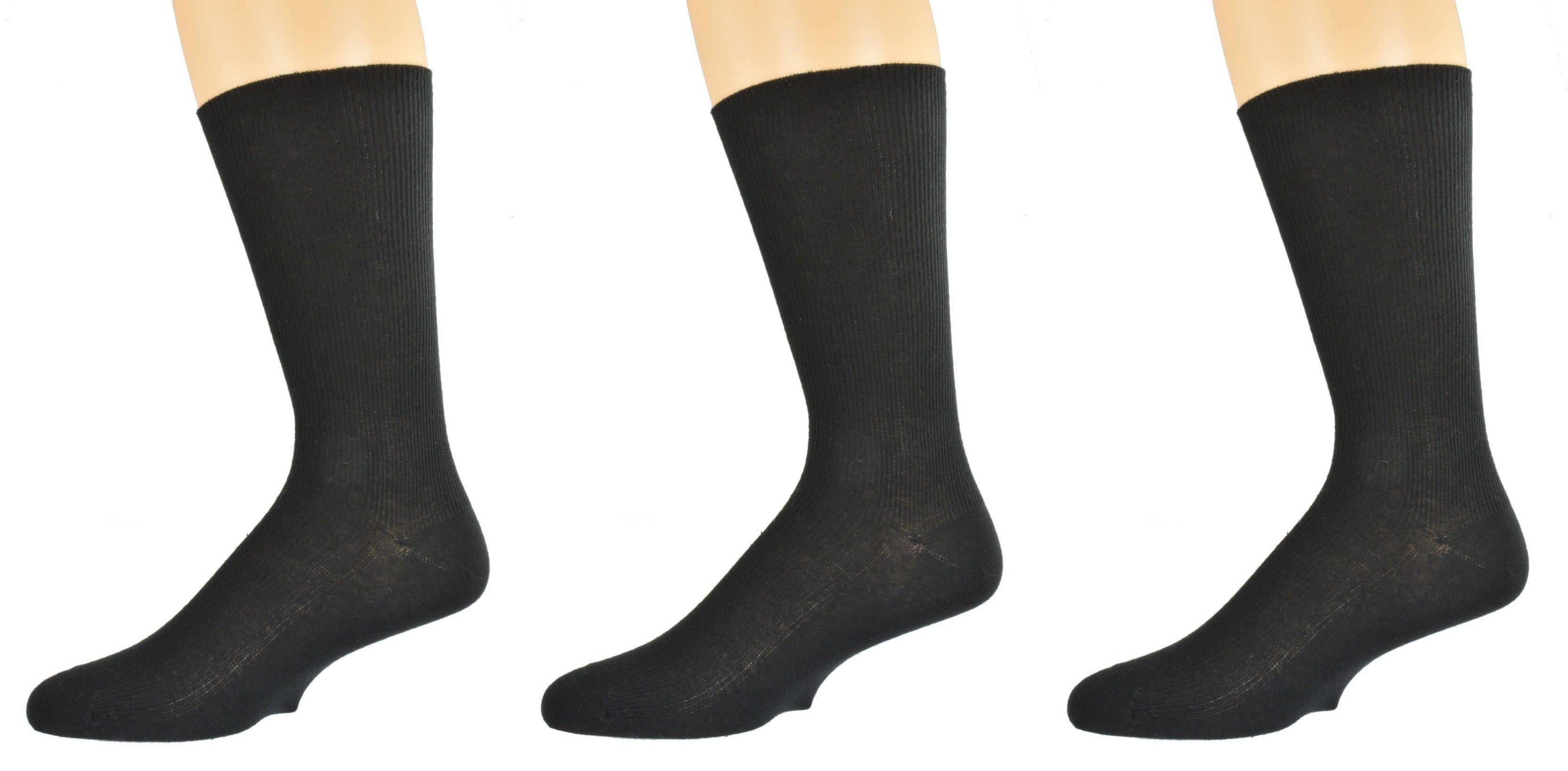 Diabetic True Rib 100 Combed Cotton Crew Socks M11