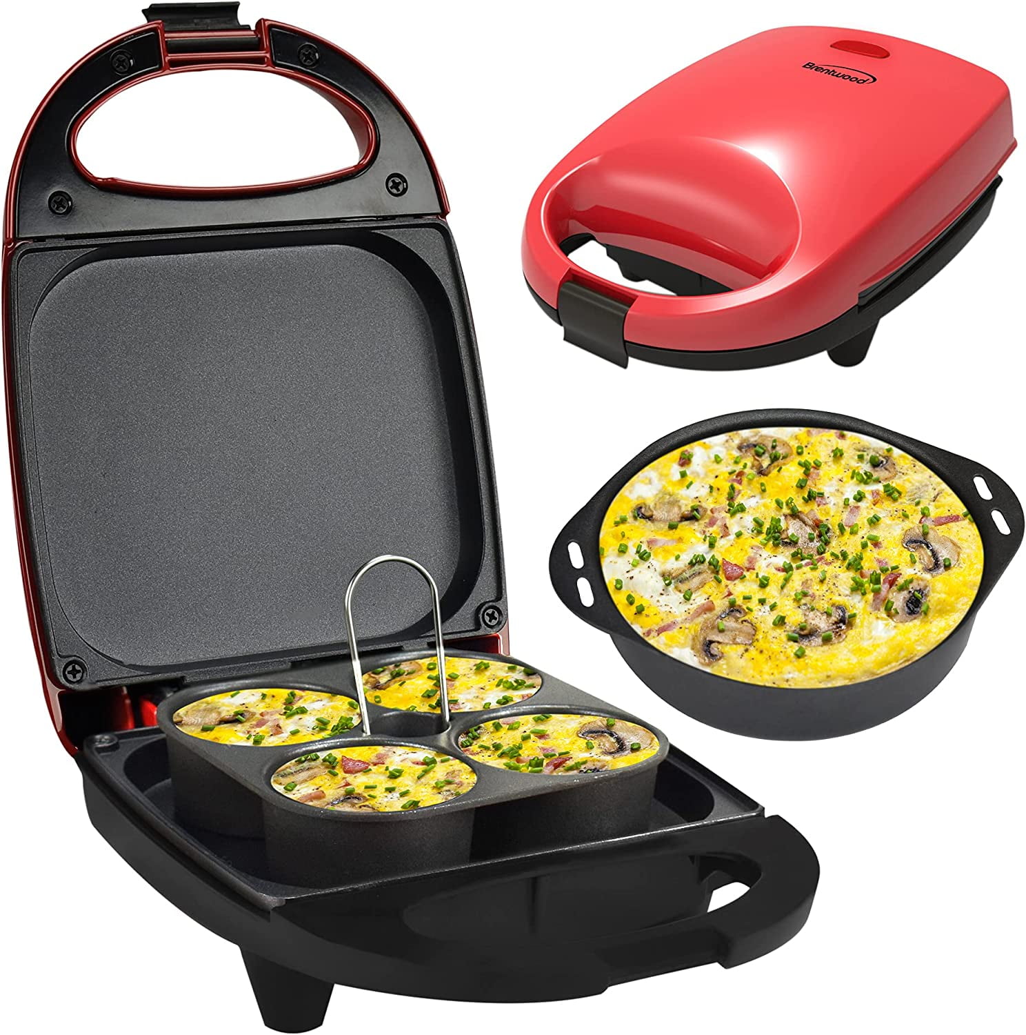 Brentwood Mini Sous Vide Style Egg Bite Maker in Red