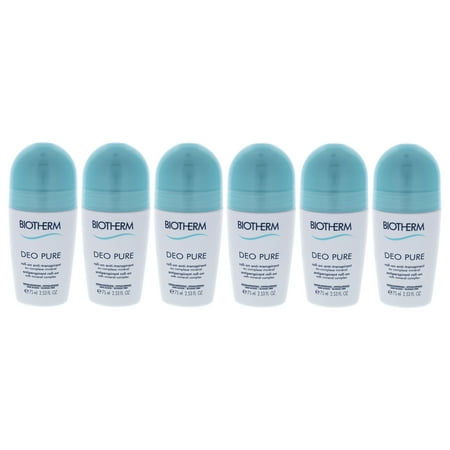 Biotherm Deo Pure Antiperspirant Roll-On - Pack of 6, Deodorant Roll-On 2.53 oz