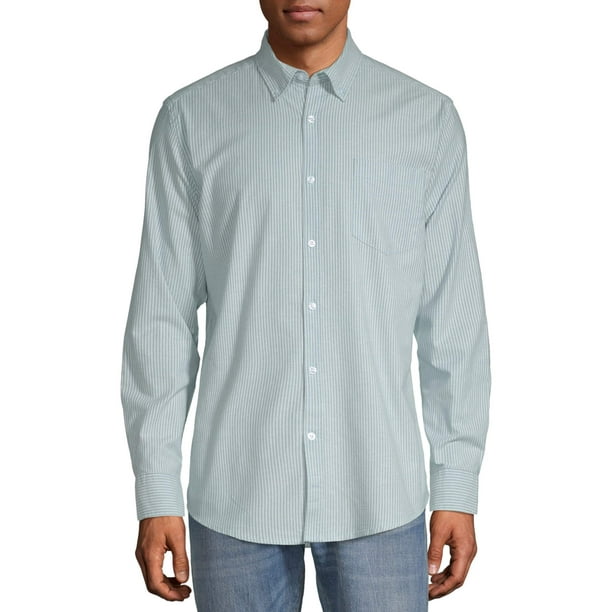 Men's Long Sleeve Slim Fit Oxford Shirt, up to 3XL