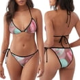 thumbnail image 3 of KLL Ensemble Bikini Imprimé Macarons Pastel pour Femmes, Ensemble Bikini Deux Pièces avec String et Bas Aguichant, 3 of 6