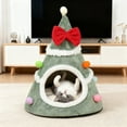 thumbnail image 5 of Christmas Tree Pet Bed Cave - Cozy Fabric Cat House with Anti- Bottom for Indoor Cats & Small Dogs, Machine Washable Holiday Pet Tent with Removable Cushion, 5 of 5