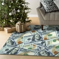 thumbnail image 6 of Ottomanson Machine Washable 100 Dollar Bill Non-Slip Rubberback 5x7 Money Rug, 5' x 6'6", Multicolor, 6 of 8