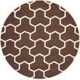 thumbnail image 2 of SAFAVIEH Cambridge Joshua Geometric Tessellation Wool Area Rug, Dark Brown/Ivory, 6' x 6' Round, 2 of 7