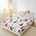 thumbnail image 4 of jejeloiu Cartoon Xmas Tree Twin Sheet Sets,Merry Christmas Twin Fitted Sheet,Red Gray White Flat Sheet For Girls Kids,Super Cozy Room Decor,3 Pieces, 4 of 7