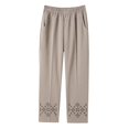 thumbnail image 4 of Endives Womens Ice Silk Pant Summer Lightweight Long Pants Stretch Breathable Loose Elastic Waist Fitness For Middle And Elderly XL-6XL Khaki, 4 of 7