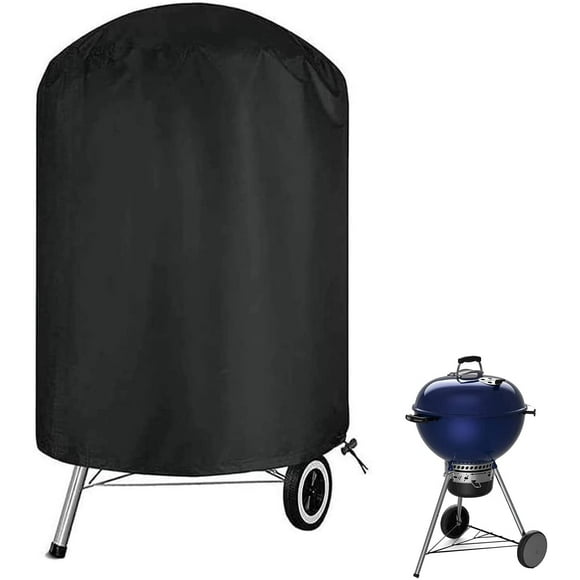SHIQI-Twopone Charcoal Grill Cover, BBQ Grill Cover for Weber Charcoal Kettle, Heavy Duty Waterproof Outdoor Smoker Cover, Round Grill Cover for Most Charcoal Grill-24 D x 28" H