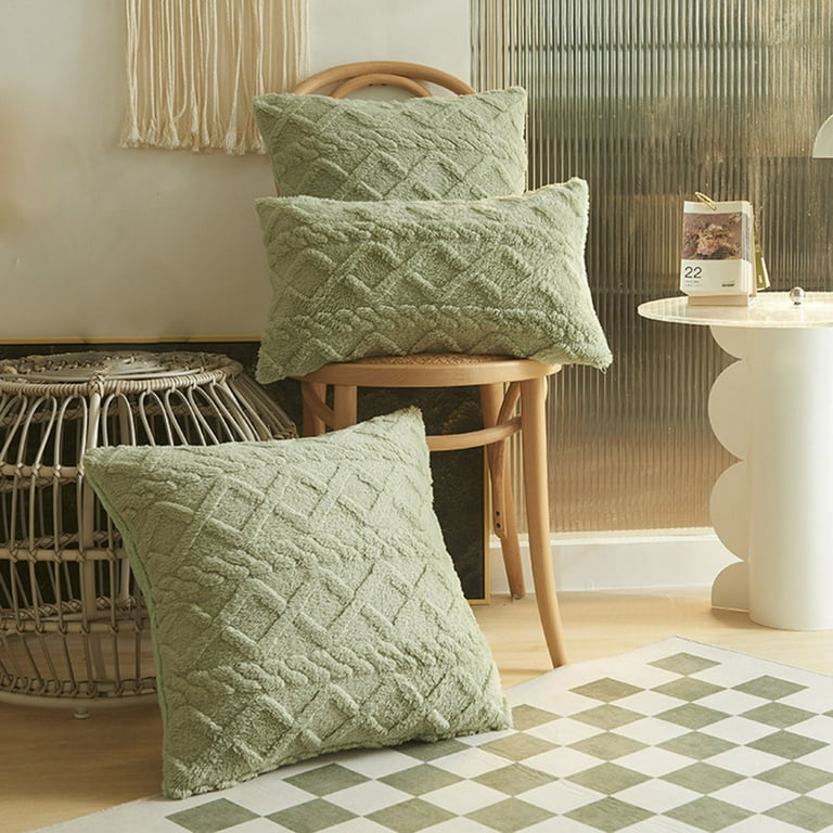 Njshnmn Plush Textured Diamond Stripe Rectangle Outdoor Decorative