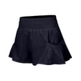 thumbnail image 5 of Jxximdong Shorts for Women Women's Solid Color High Waist Shorts Sports Running Shorts Workout Gym Flowing Shorts With Pockets Black L Pants, 5 of 9