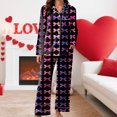 thumbnail image 6 of vigerkar Womens Satin Silky Pajama Set Long Sleeve Button Down Shirt with Long Pajama Pant Set Soft PJ Loungewear (Black, L), 6 of 6