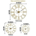 thumbnail image 3 of Sorbus Large Decorative Round Analog Wall Clock Battery Operated with Roman Numeral - 12 inch, 3 of 7