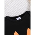 thumbnail image 5 of HWJAD Newborn Baby Boy Halloween Clothes Long Sleeve Orange Pumpkin Face Print Romper Bodysuit+Pants 3PCS Infant Outfits Set, 5 of 10