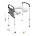 thumbnail image 3 of VEVOR Raised Toilet Seat, 7-Position Height Adjustment 19.3" - 25.2", 350lbs Weight Capacity, with Comfort Padded Aluminum Frame, Universal Toilet Seat Riser, 3 of 9