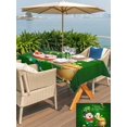 thumbnail image 4 of St. Patrick's Day Outdoor Tablecloth - 60x120 Inch Rectangle Dining Table Cover, Lucky Shamrock Gnomes Beer Coin Wood Green Waterproof Outdoor Table Cloth with Umbrella Hole & Zipper for Picnic/Patio, 4 of 7