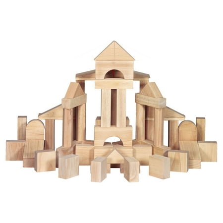 Melissa & Doug Standard Unit Solid-Wood Building Blocks With Wooden Storage Tray (60 pcs)