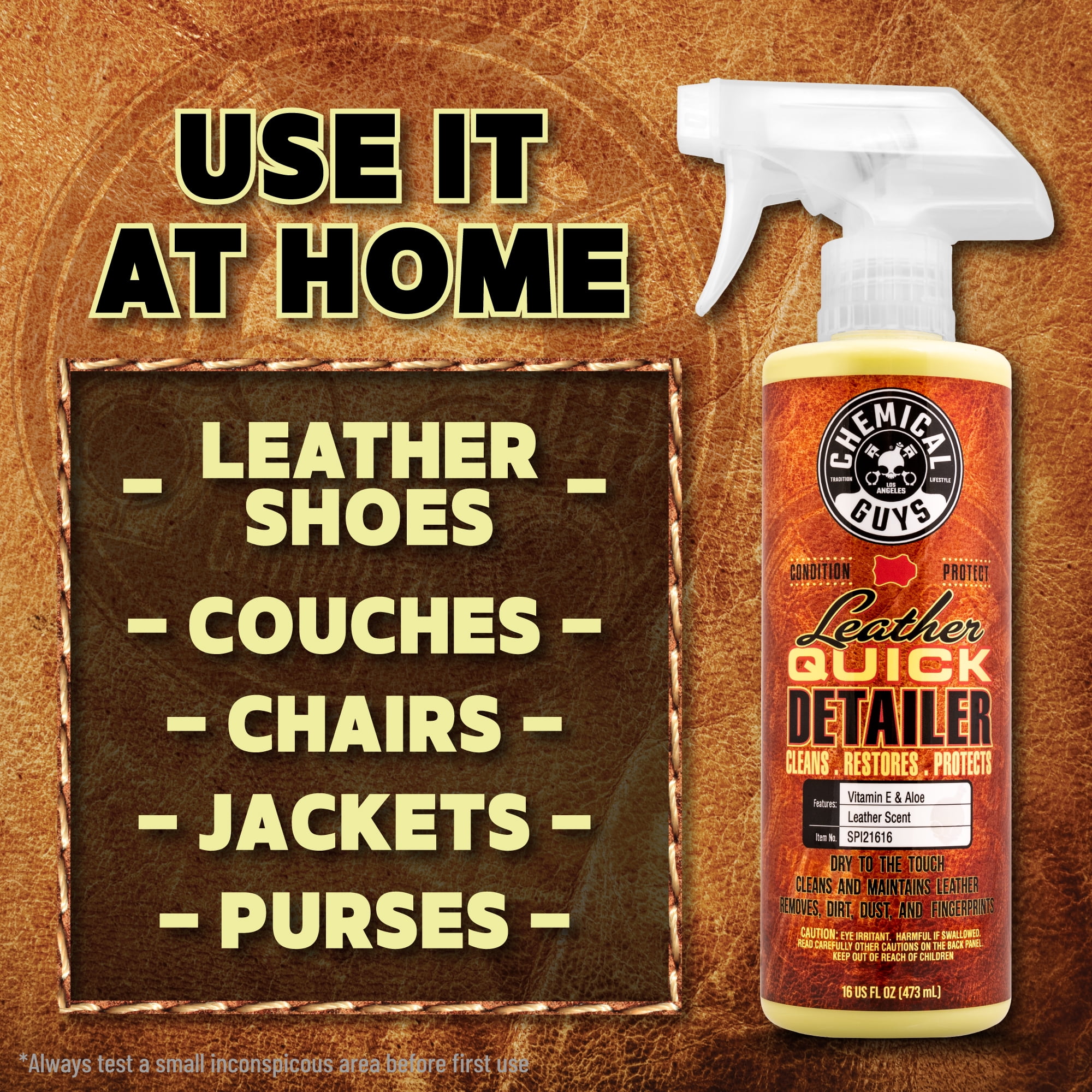 Chemical Guys SPI21616 - Leather Quick Detailer Care Spray - Matte Finish - 16oz