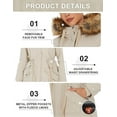 thumbnail image 5 of Women Winter Parka Coat, Windproof Women Winter Coat Fleece Lined Long Parka with Faux-Fur Hood (White, L), 5 of 5