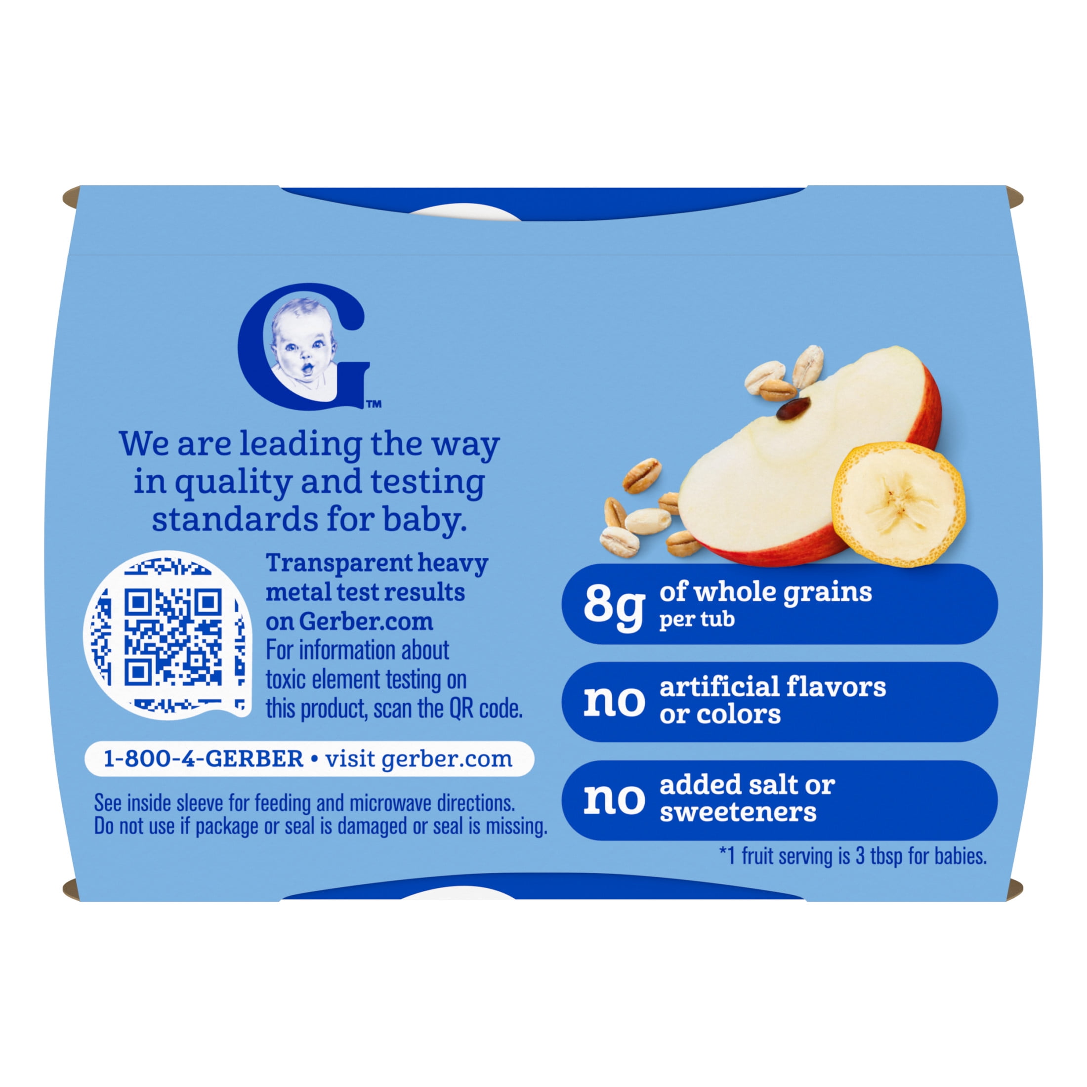 Gerber 2nd Foods Fruit & Cereal Puree Favorites Baby Food, Variety Pack, 4 oz Tubs (32 Pack)