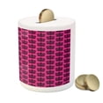 thumbnail image 3 of Hot Pink Piggy Bank, Eastern Themed Oriental Black Damask Design on a Hot Pink Backdrop, Ceramic Coin Bank Money Box for Cash Saving, 3.6" X 3.2", Black Hot Pink, by Ambesonne, 3 of 4