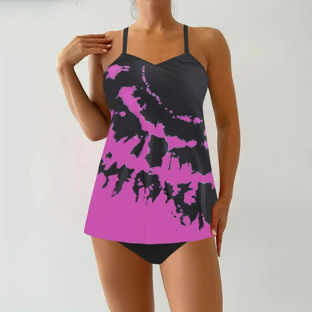 Haut Tankini à Col Montant pour Femmes, Hauts de Maillot de Bain Floraux, Contrôle du Ventre, Maillots de Bain