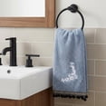 thumbnail image 2 of Unique Bargains Boho Embroidery Coral Fleece Hand Towels Blue 2pk, 2 of 8