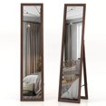 thumbnail image 1 of Gymax 61'' x 14.5'' Full Length Mirror w/ Stand Solid Wood Frame Full Body Mirror, 1 of 9