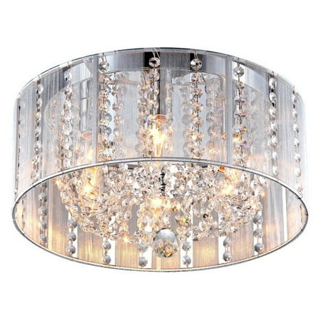 Nexus Flush - Addison 6-light White 16-inch Crystal Flush Mount