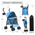 thumbnail image 2 of MoNiBloom 4 Wheel Foldable Lightweight Pet Trolley for Cats & Dogs, Sky Blue with White Polka Dots, 2 of 13