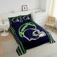 thumbnail image 4 of Erosebridal American Football Comforter Set Full Size Rugby Games Bedding Set Sport Arena Dark Navy Blue Green Comforter Sports Theme Quilt Set, 4 of 7