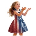 thumbnail image 6 of WUANDIXFA Girls July 4th Dress 1T 2T 3T 4T 5T 6T Red White Blue Star Toddler Patriotic Outfit American Flag Sundress,Watermelon Red,2-3 Years, 6 of 6