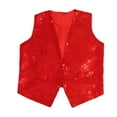 thumbnail image 1 of QHFBli Gilet Sans Manches à Paillettes pour Enfants Garçons Filles Veste Ouverte Rouge 2-3 Ans, 1 of 5