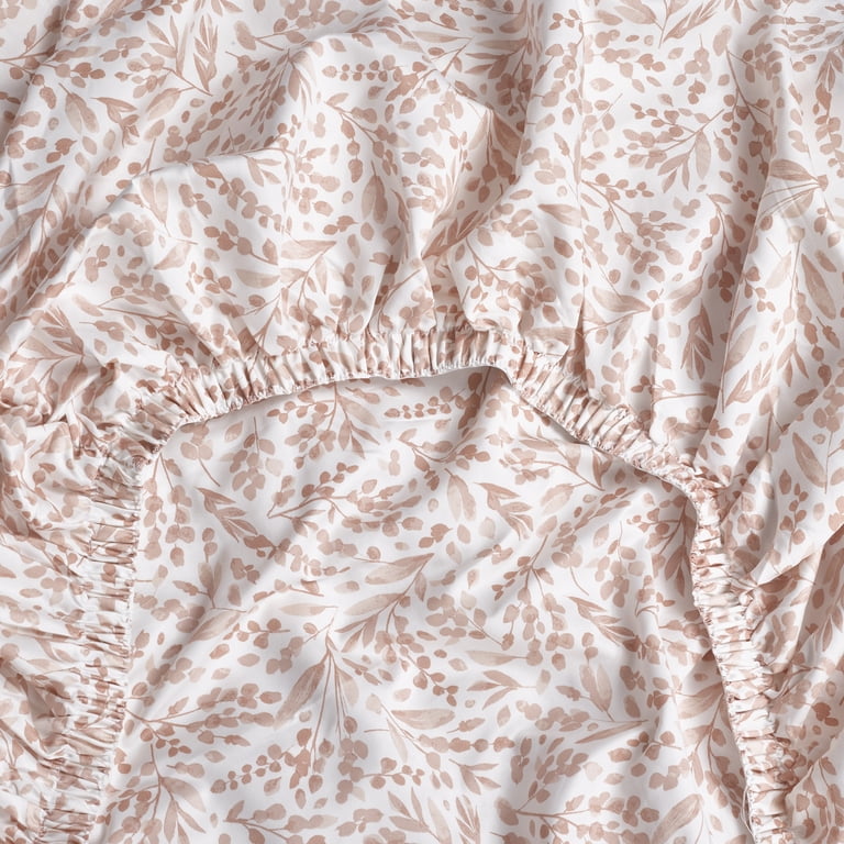 Serta 6-Piece 800 Thread Count Pink Botanical Print Cotton Rich