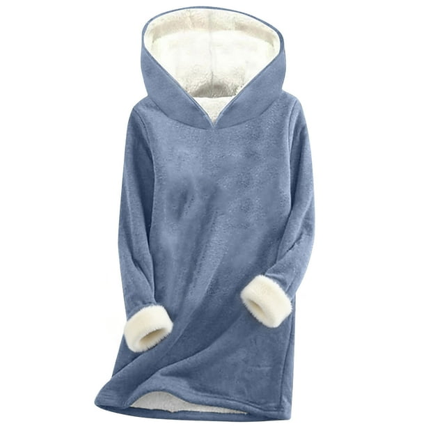 Ropa de maestra/o,Sudadera informal con capucha para mujer, jersey de manga larga, tejido de poliéster, diseño de color liso, ideal para el hogar, sopatenor