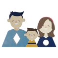 thumbnail image 1 of Estatuas familiares modernas de escritorio, manualidades de PVC, juguete de escritorio para tienda de oficina, decoración de ventana, boda para niños, Hijo Mamá Papá Sunnimix estatua de la familia, 1 of 7