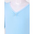 thumbnail image 3 of YONGHS Girls Long Sleeve Ballet Leotard Dance Top Gymnastics Bodysuit Ballerina Romper Team wear Light Blue 9-10, 3 of 7