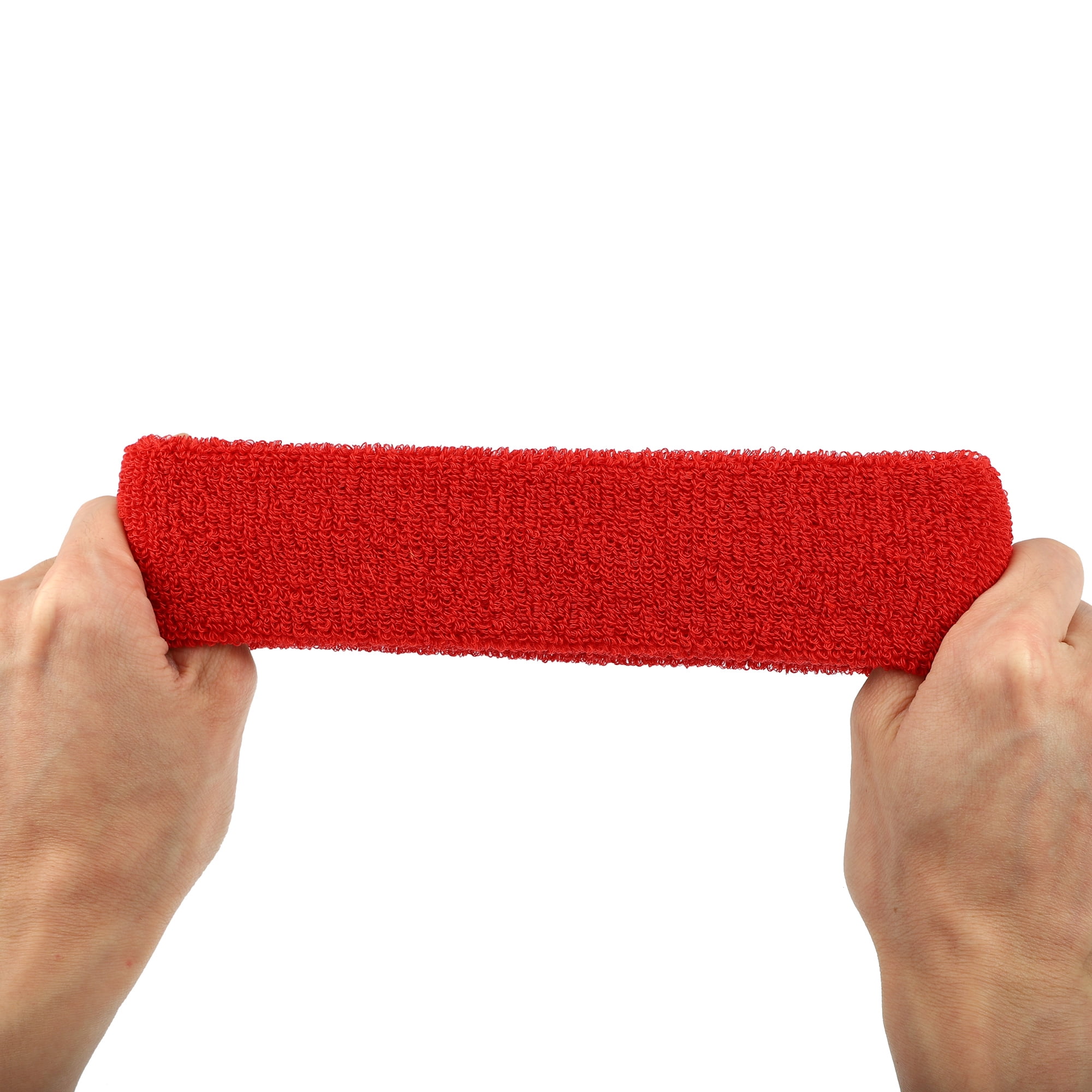 Unique Bargains 3 Pcs Sport Headband Wristband Sweatband Cotton Blend Big Red