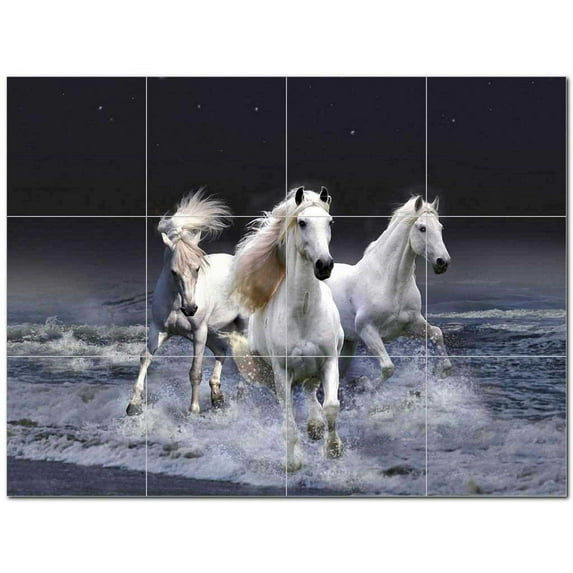 Horse Picture Ceramic Tile Mural Kitchen Backsplash Bathroom Shower 405287-S43