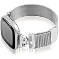 thumbnail image 1 of REQO Magnetic Bands Compatible for Fitbit Sense 2/Fitbit Versa 4/Fitbit Sense/Fitbit Versa 3, Mesh Stainless Steel Bling Strap, Dressy Replacement Adjustable Wristband for Women, 1 of 7