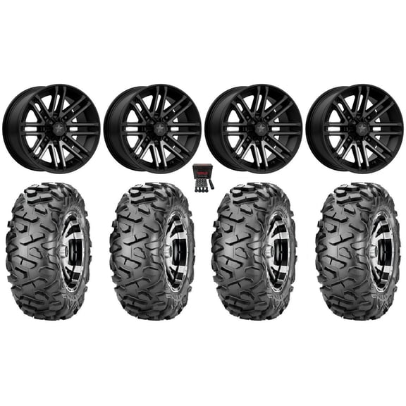 MSA Black Rogue 14" UTV Wheels 30" BigHorn Tires Can-Am Maverick X3 / Honda Pioneer 1000 / Talon