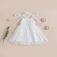 thumbnail image 2 of Filles Enfants Robe Sans Manches Tie-Up Bandoulière Couches Tulle Robe Cami Été Vêtements Décontractés Robe Princesse, 2 of 8
