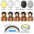 thumbnail image 3 of 5-in-1 Oval Folding Reflector Set Portable Diffuser Foldable Portable Gold  Silver  White  Black and Transparent Photography Reflector with Handle, 3 of 8
