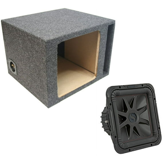 Kicker 44L7S124 Solo-Baric 12 Square Sub & ASC 112SQV Single Sub Box Enclosure
