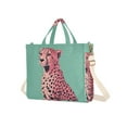 thumbnail image 7 of FORMRS Womens Corduroy Tote Bag Crossbody Shoulder Handbag with Pocket, Big Pink Cheetah, 7 of 7