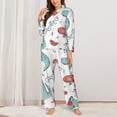 thumbnail image 3 of Kll Music Lover Dinosaur Print Women'S Long Sleeve Pajamas With Pants Sleepwear Loungewear 2 Set-Xx-Large, 3 of 9