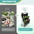 thumbnail image 6 of Black Flower Display Stand with 12Pcs Buckets, 3-Layer Metal Display Stand Decorative Flower Display Stand with Wheels Indoor Outdoor Mobility Flower Cart Ladder Shelf for Florist Patio, Balconies, 6 of 25