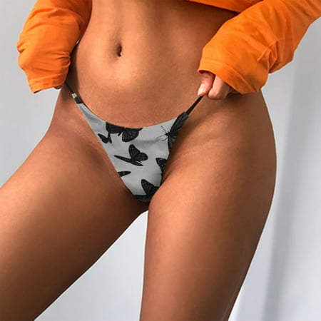 

CaComMARK PI Women Underwear Clearance Women s Sexy Lingerie Thin Strap Thong Low-waist Bikini T-shaped Underwear Rollbacks Gray