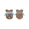 thumbnail image 2 of BemeyourBBs Newborn Baby Girls 4th of July Outfits Fourth of July Smocked Bubble Romper Fly Sleeve USA Flag Embroidery Bodysuits Summer Independence Day Clothes, 2 of 9