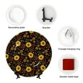 thumbnail image 4 of Bingfone Fall Daisy Leaf Print Bone China Dinner Decorative Plates,Handmade Ceramic Dinner Plate with Stand for Home Club-6in, 4 of 6