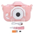 thumbnail image 1 of Cámara digital para niños, grabadora de vídeo, 12 MP, IPS, doble lente, tarjeta de memoria de 32 GB y lector de tarjetas, color rosa, 1 of 10