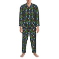 thumbnail image 3 of Sikiie Space Rocket Cosmonaut Planets Print Mens Pajama Set, Soft Warm Long Sleeve Sleepwear, Cozy Button-Down Pjs for Men-Small, 3 of 7